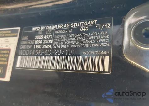 2013 Mercedes-Benz E 350 из США, поврежденный, VIN WDDKK5KF6DF207101